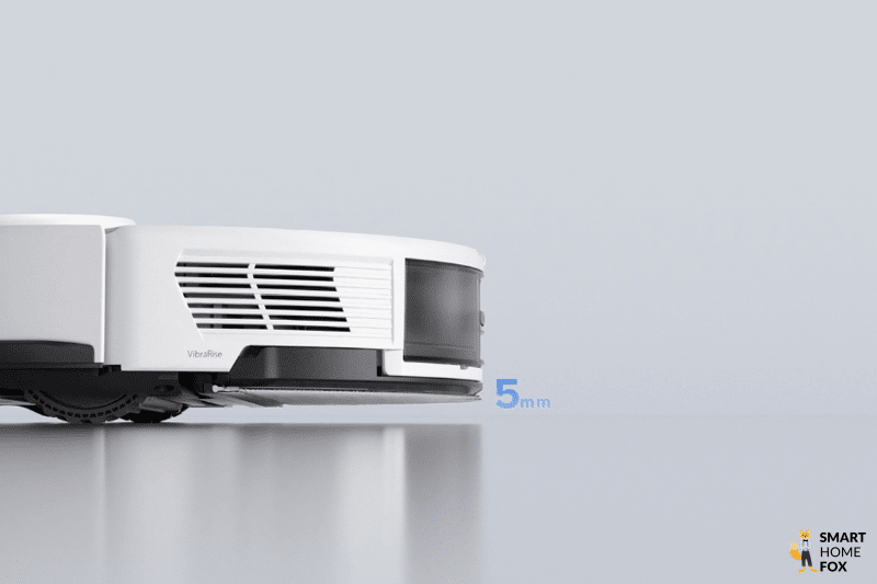 Die Vibrarise Technologie ist zu sehen, wobei die Wischplatte um 5 mm angehoben wird